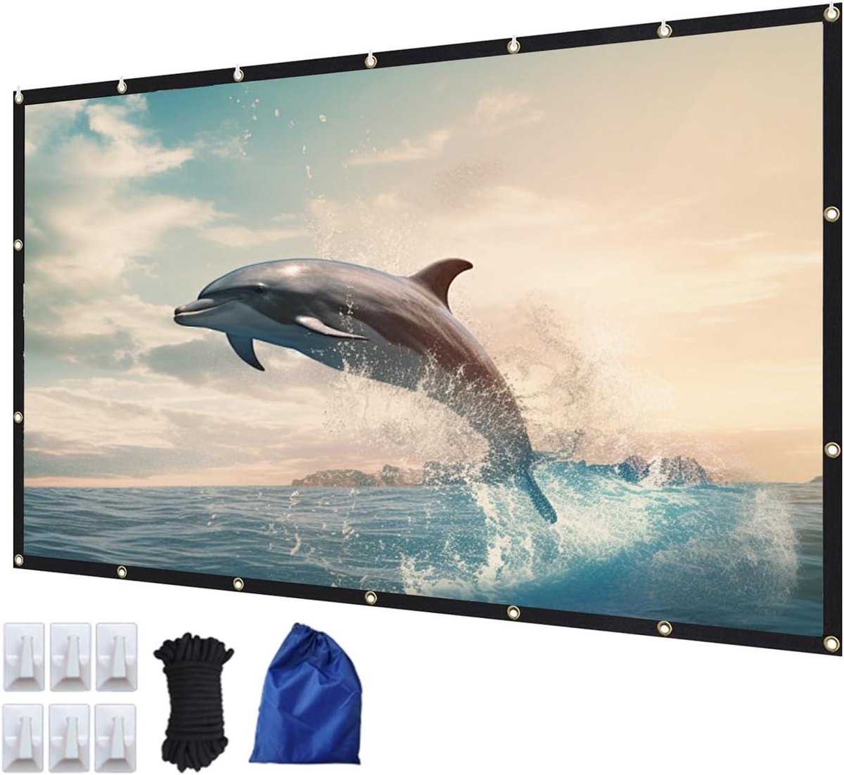 Projectiescherm - Beamer scherm - Thuisbioscoop - Kreukvrij polyester - Tot 300 inch - Wit