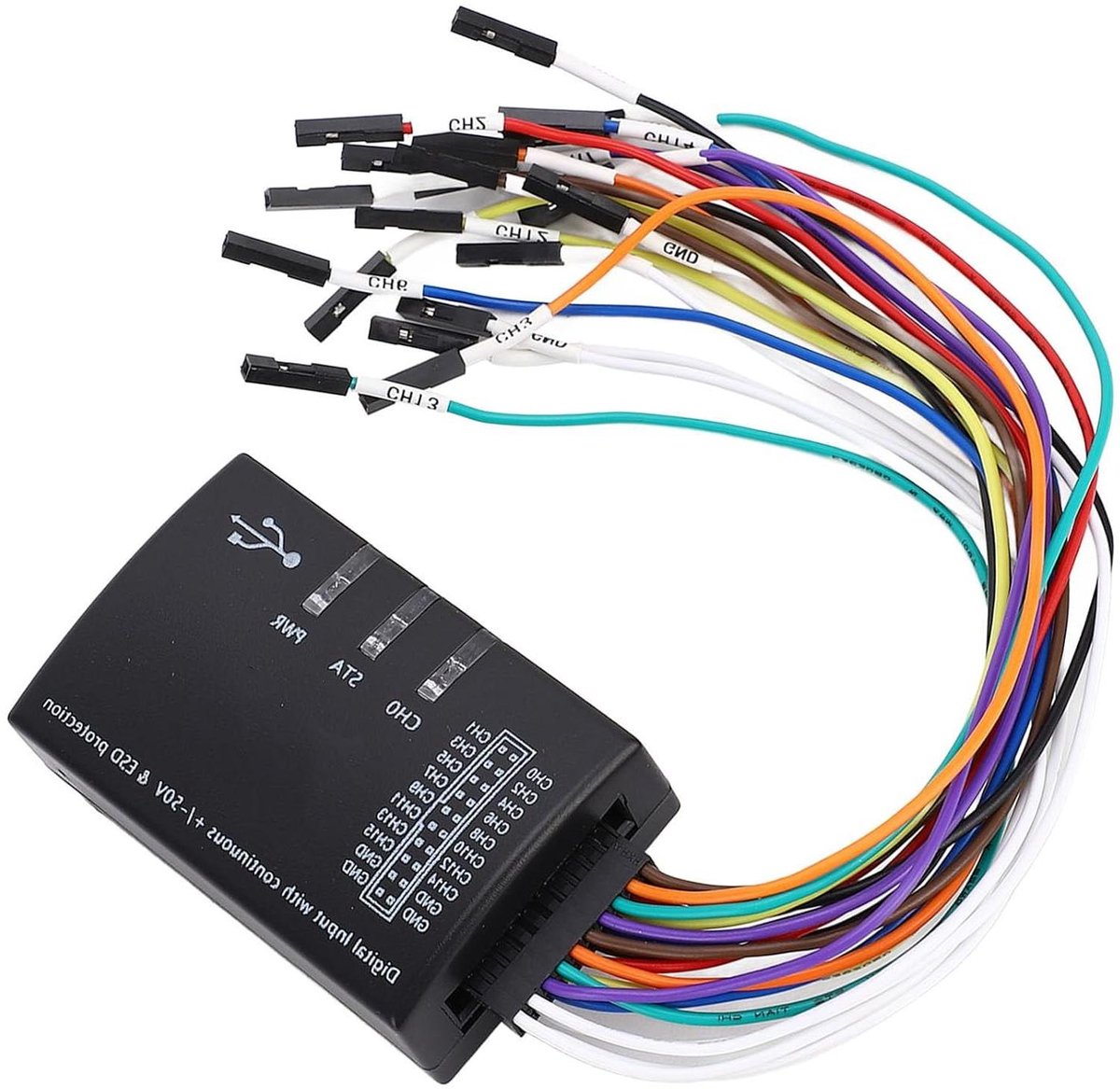 Logic Analyzer - Testapparaat Digitaal - Protocol Analyse - 16 Kanalen Snel - 100M Bemonstering - Zwart