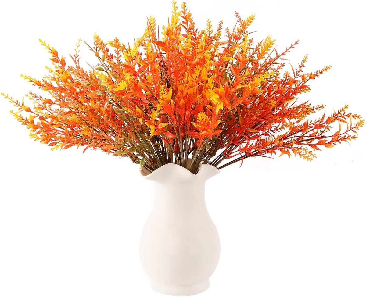 Kunstbloemen Set van 8 Stuks - 36 cm Nepp bloemen voor Buiten en Binnen - Perfect voor Woondecoratie, Bruiloften en Feesten