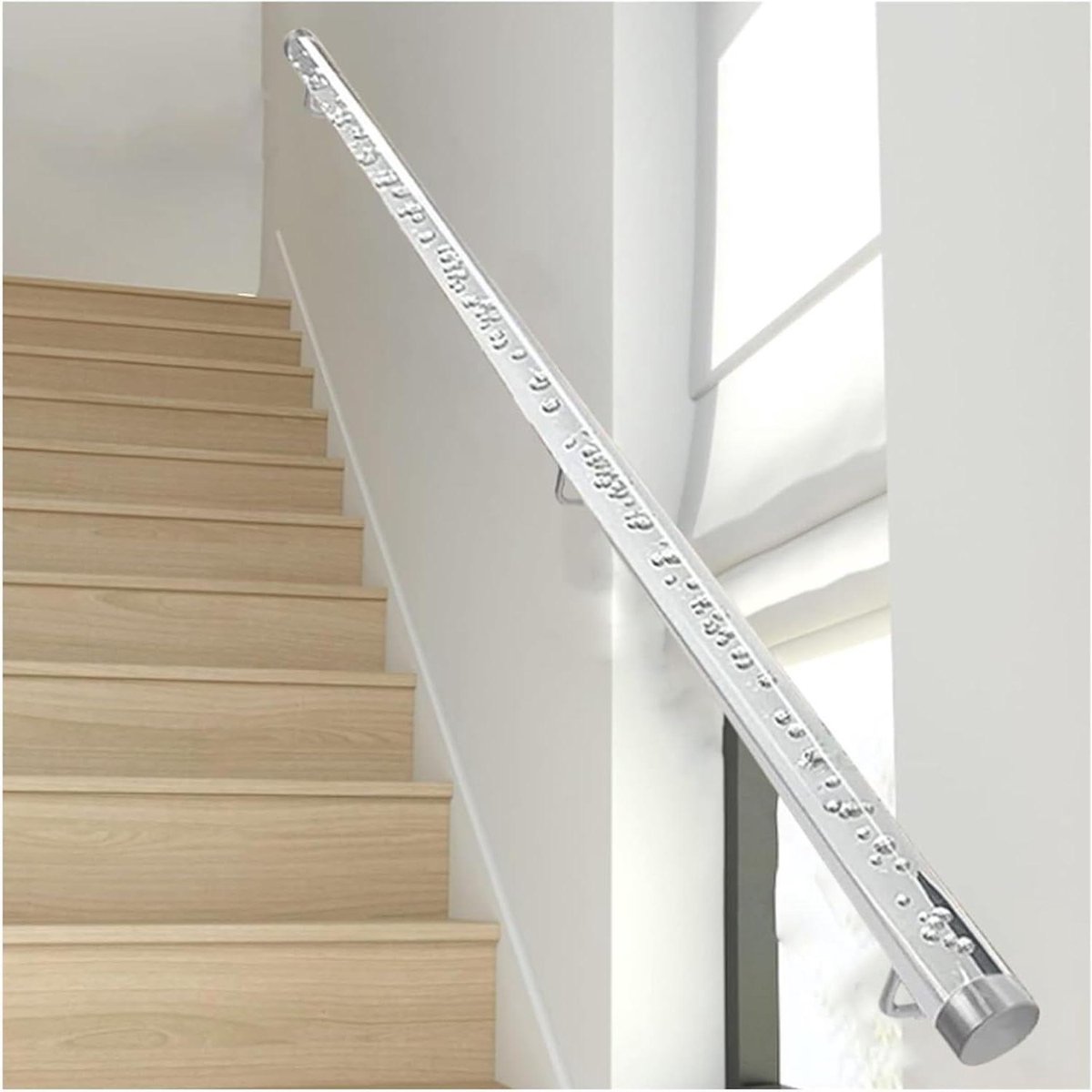 Acryl Trapleuning - Veiligheidshandgreep - Trap Lopen - Antislip Kristalbuis - Tot 20 Ft - Zilver