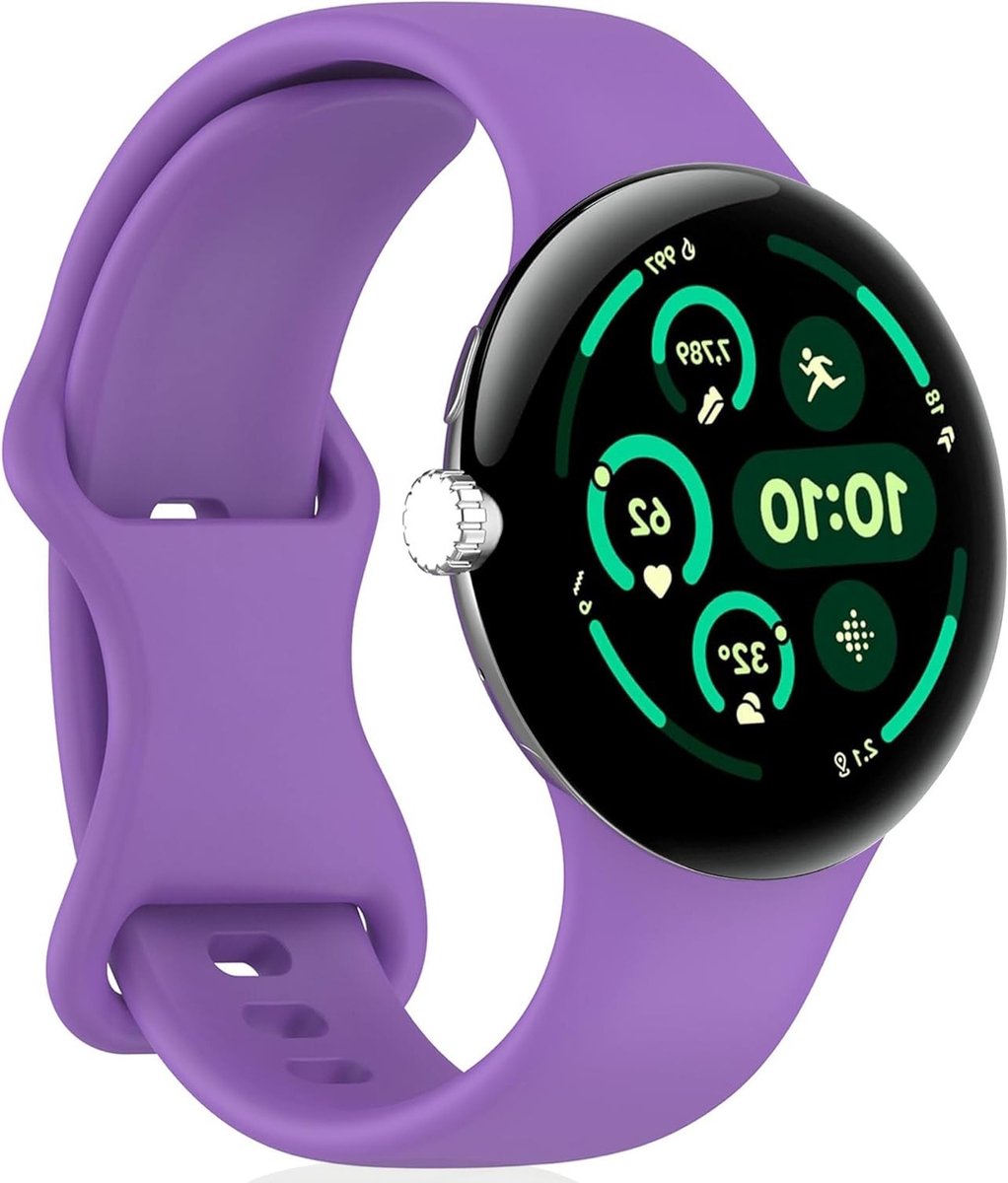 Sportieve Silicone Horlogeband voor Google Pixel Watch 4 en 3 - 45mm, Paarse Sportband voor Comfort en Duurzaamheid