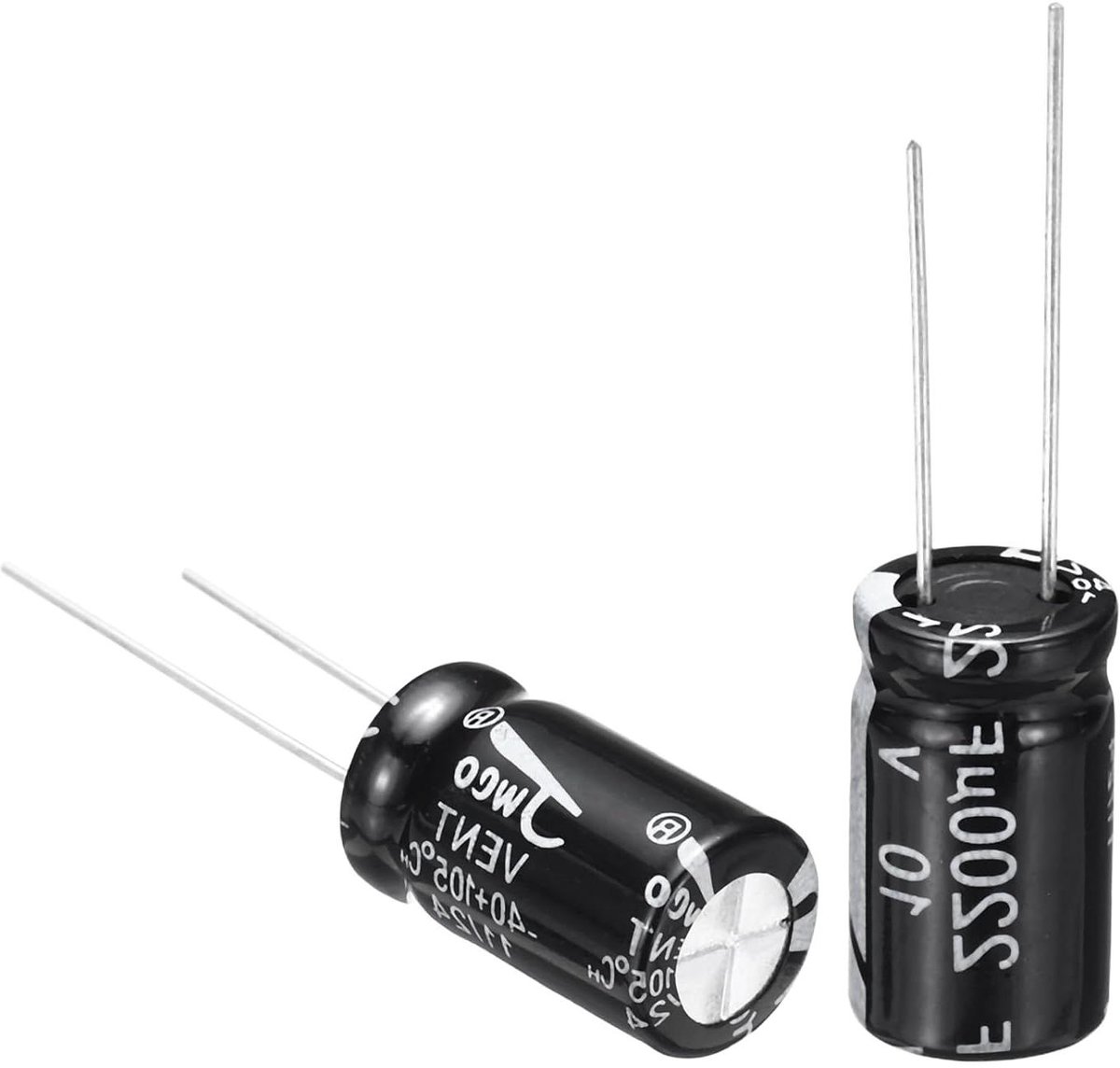Elektrolytische Condensatoren - Aluminium Condensatoren - Elektronische Projecten - Grote Capaciteit Klein - 2200 uF 10 V - Zwart