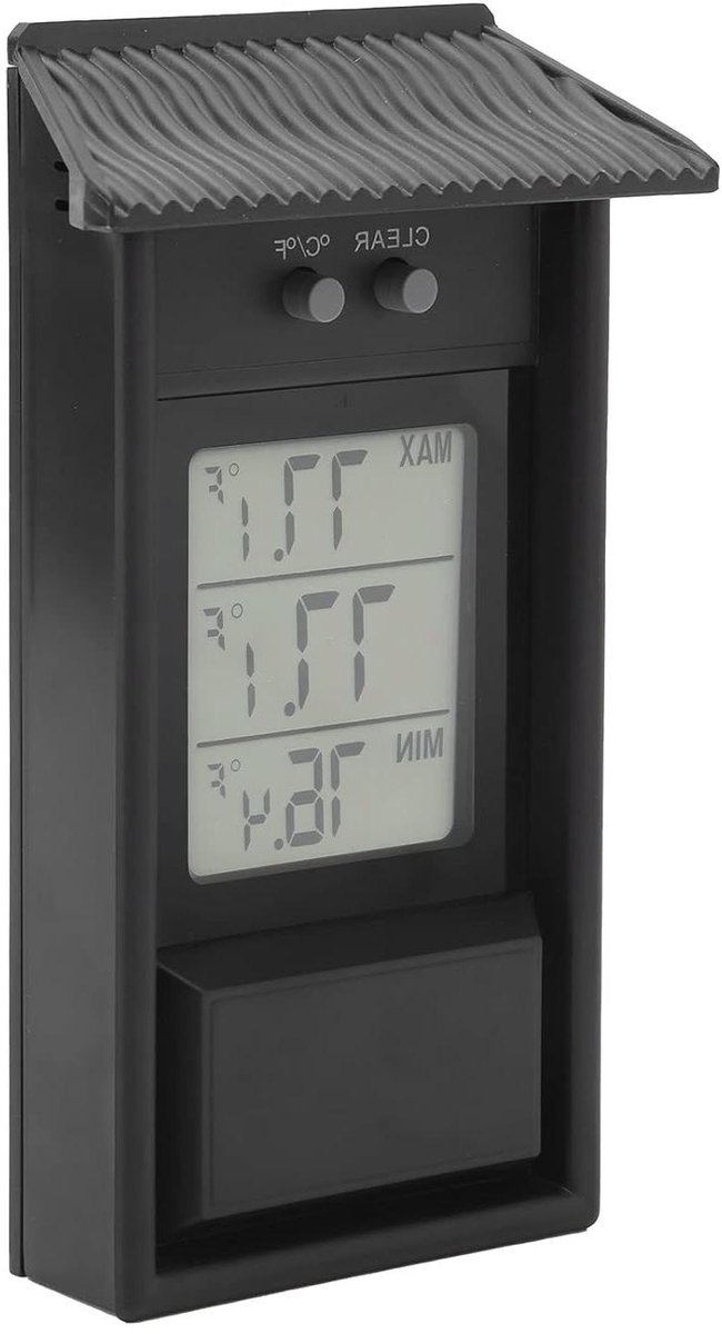 Tuinthermometer Waterdicht - Buitentemperatuurmeter Digitale - Temperatuur Meten - Nauwkeurig Bereik - 13x8cm - Wit