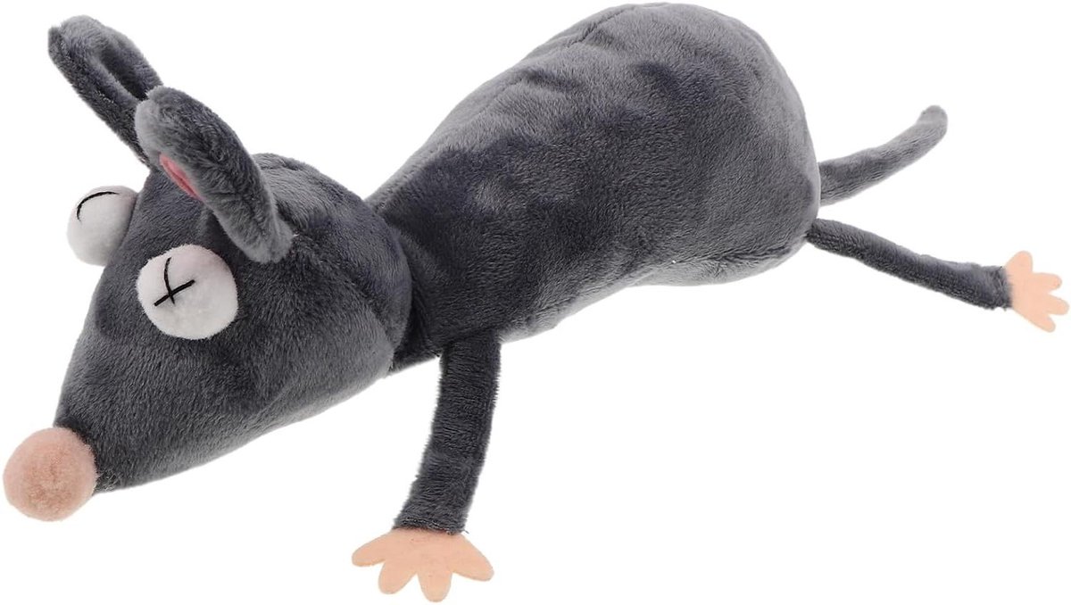 Decoratieve Deurstopper - Pluizige Deurbumper - Voorkomt Dichtslaan - Grappig Muisontwerp - 36 cm Lengte - Grijs