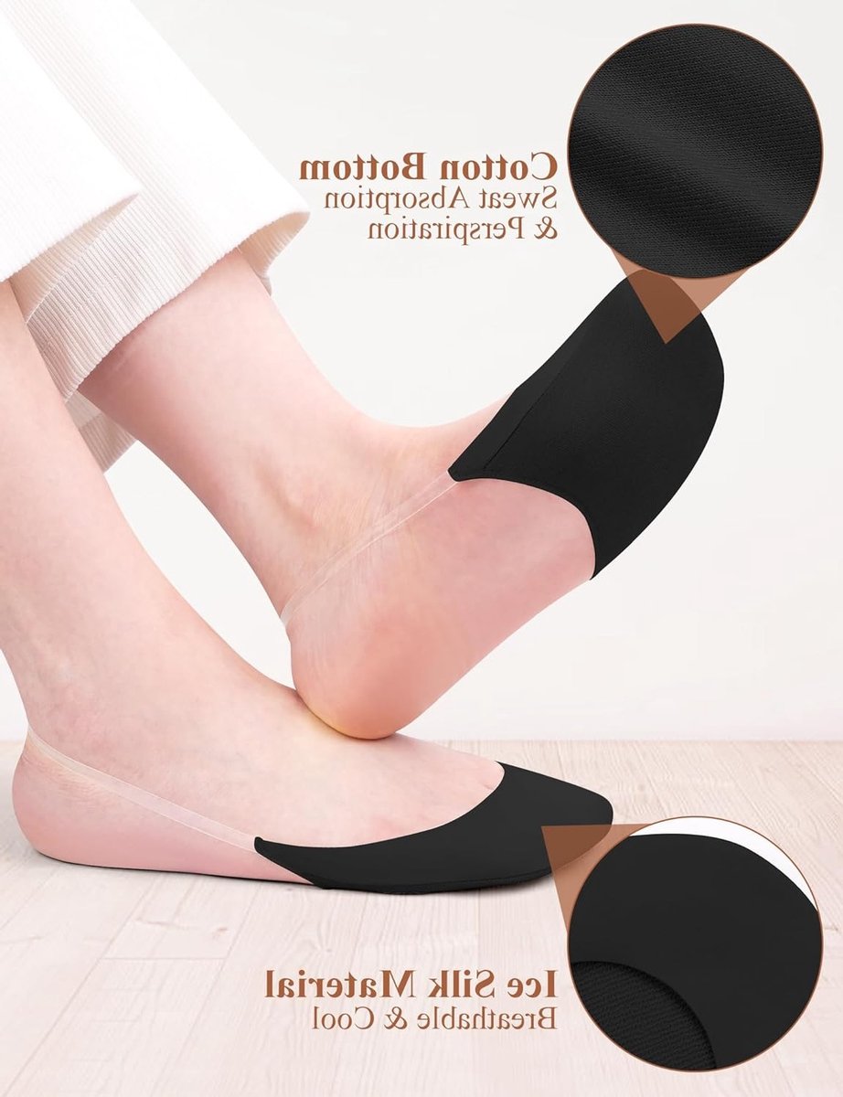 4 Paar Dames Slingback Sokken - Onzichtbare Antislip Kousen voor Comfort en Bescherming onder Pumps