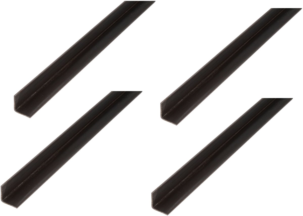 Alberts 4 x hoekprofiel, blank staal, 30 x 30 x 3 mm, lengte 1 m