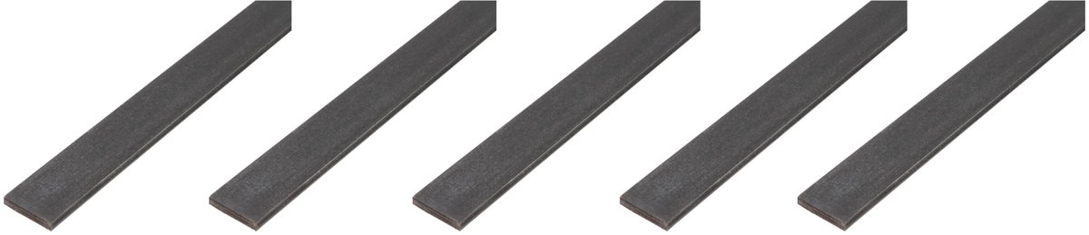 Alberts 5 x platte strip, blank staal, 40 x 6 mm, lengte 2 m