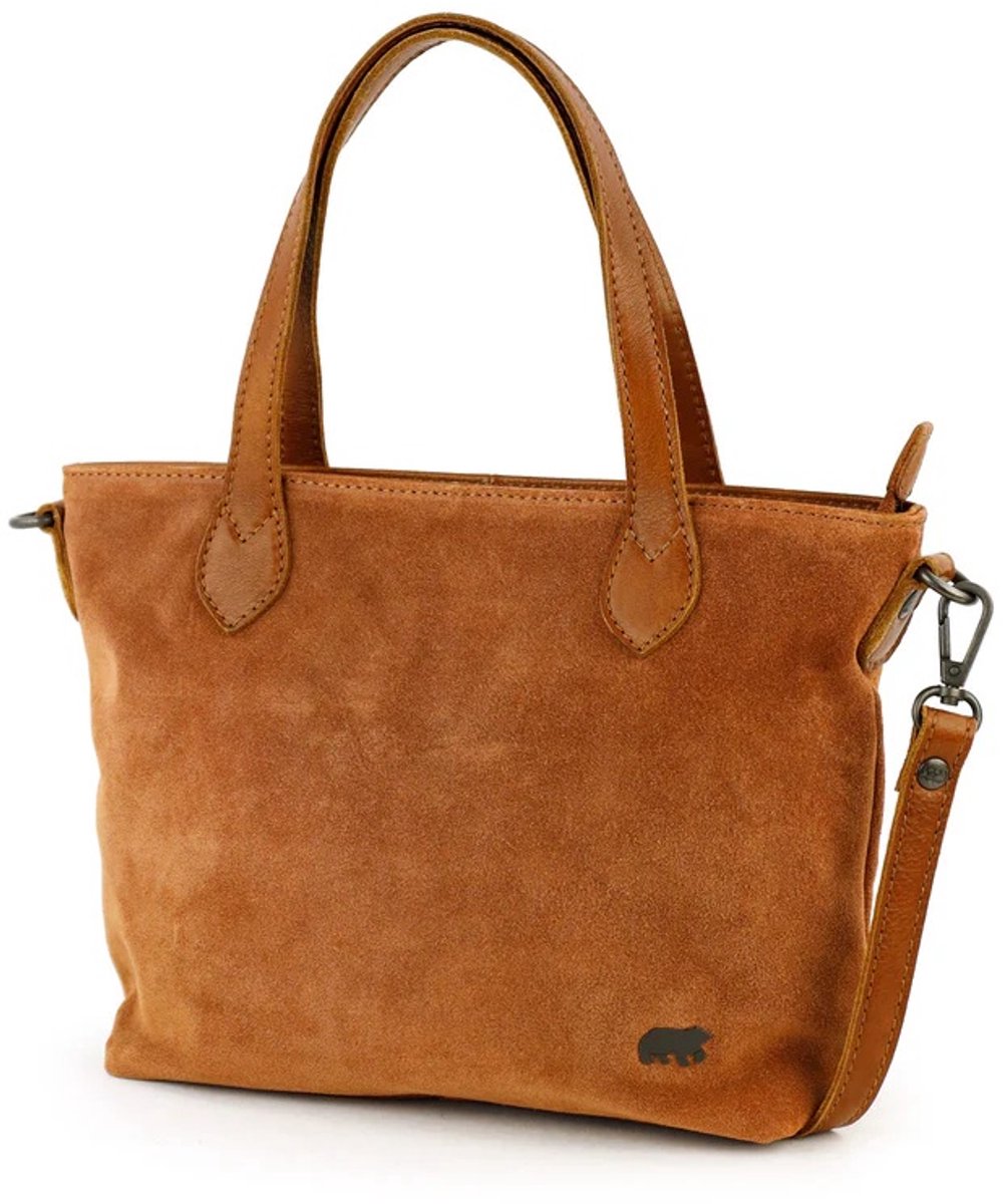 Bear Design Wietske Suede Leren Handtas - Cognac