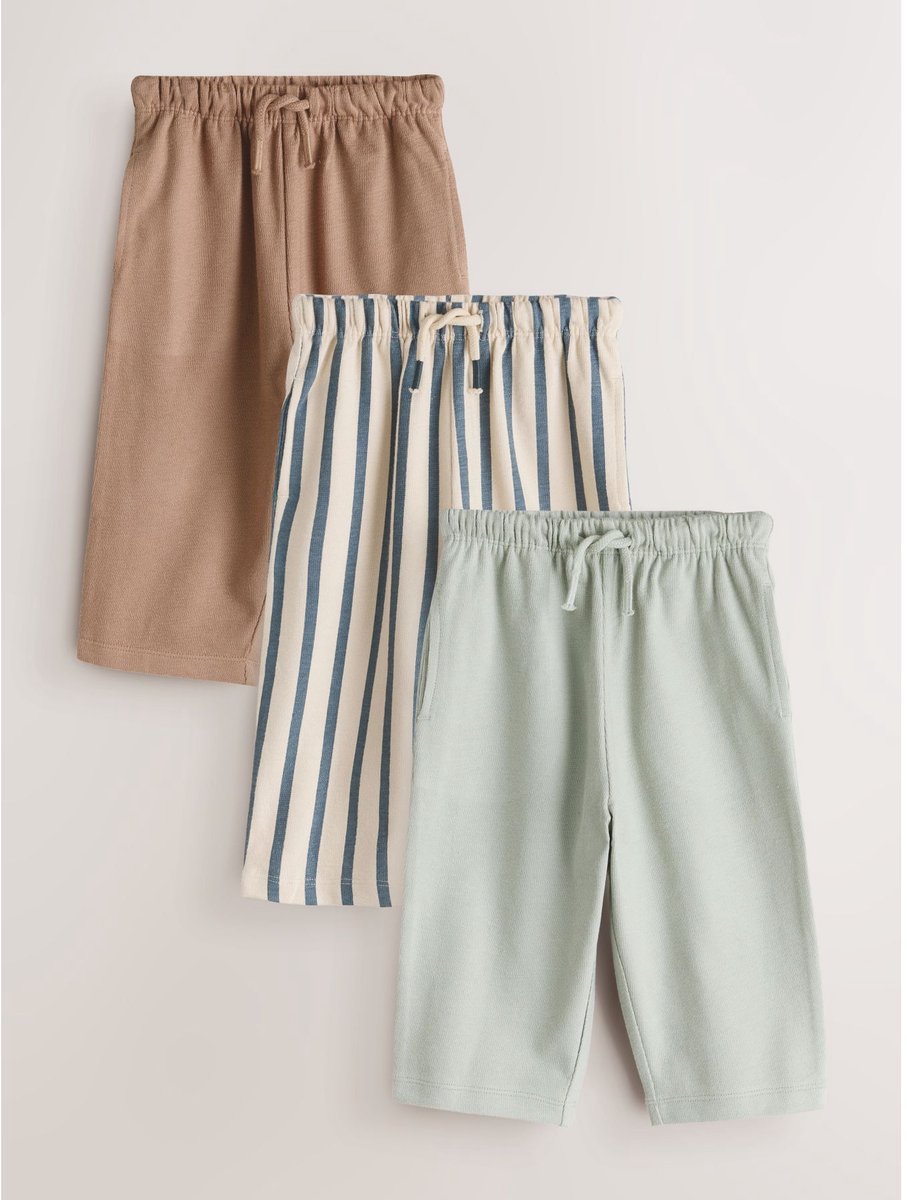 Next - Jongens - Set van 3 gestreepte joggingbroeken - Blauw
