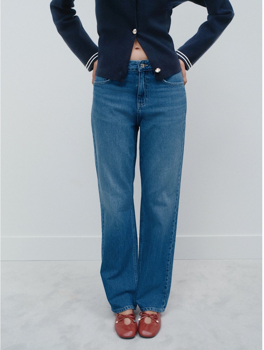 Next - Dames - Straight Leg Jeans - Blauw