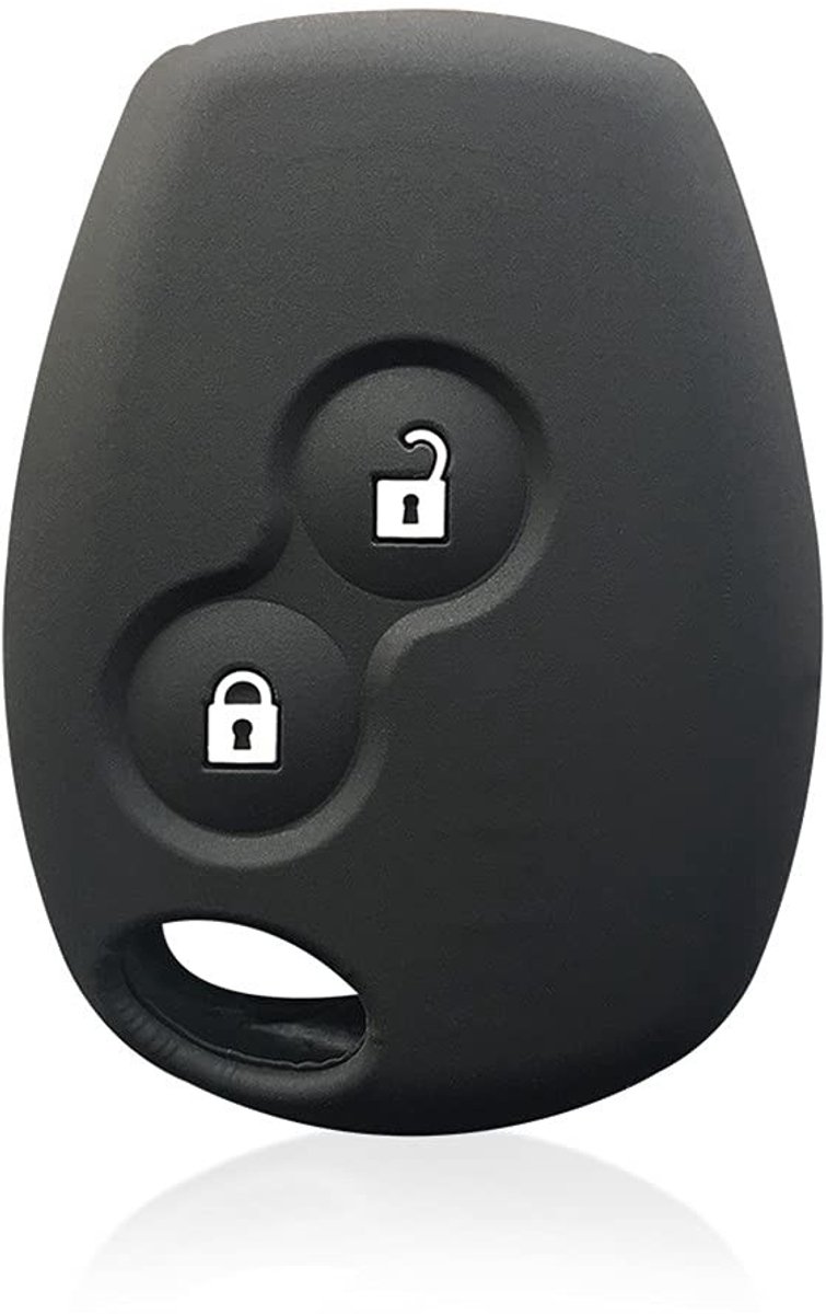 Siliconen Autosleutel Cover voor Renault 2 Knoppen - Zwart