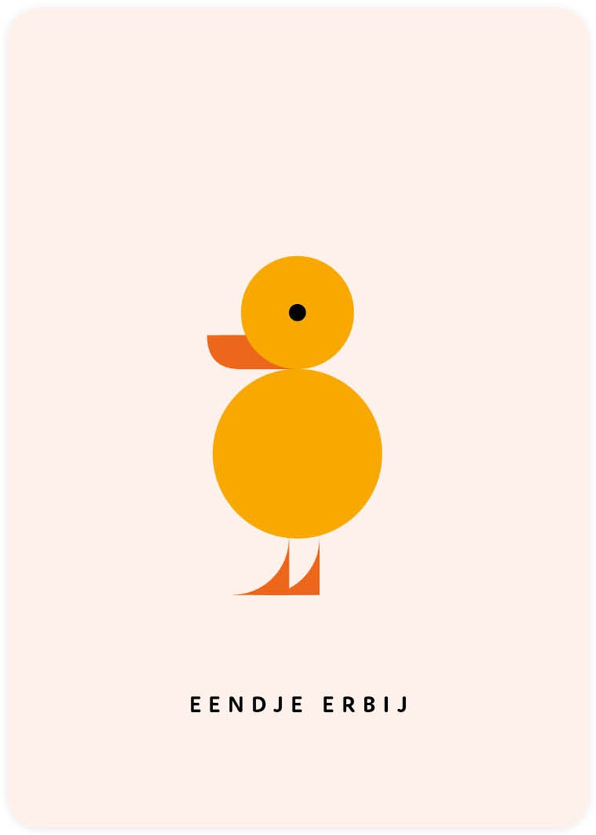 Eendje - 4x leuke wenskaarten - kaarten om te versturen - kaartenset - kaart met klein eendje - vier kaarten met vogels