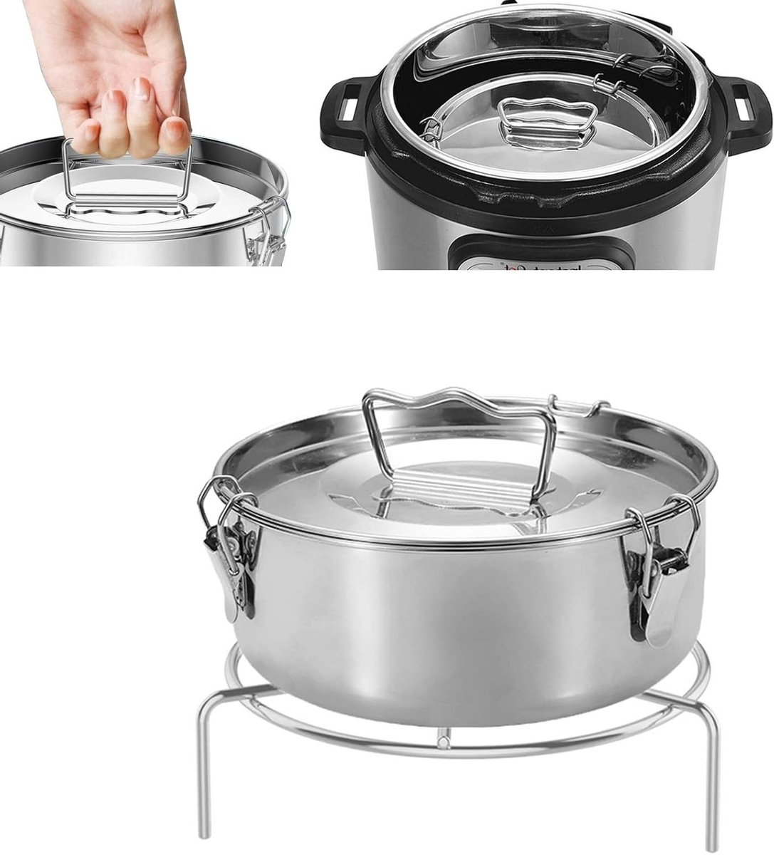 Bakken met een RVS Cakevorm met Deksel en Handvat voor 6 Liter Stoompan - Ideaal voor Taarten en Desserts