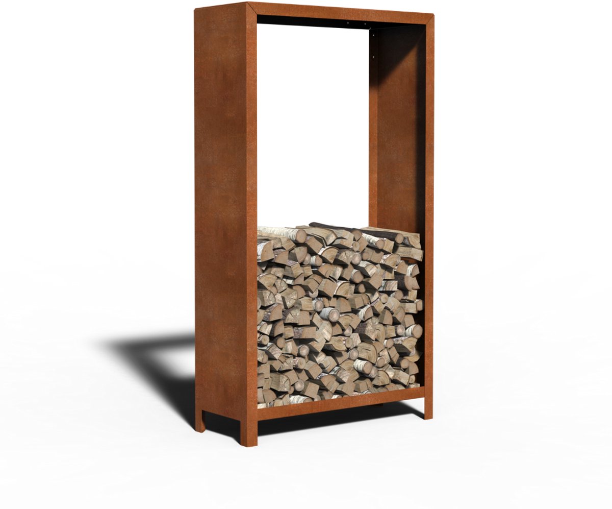 Cortenstaal Houtopslag Standaard | 100 x 40 x 180