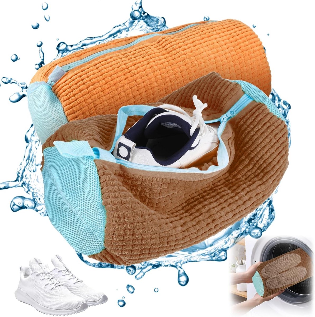 Schoenwaszak voor Wasmachine, Geschikt voor Sneakers en Sportschoenen, Meerdere Kleuren, Duurzaam en Handig met Rits, Ideaal voor Wassen van Schoenen
