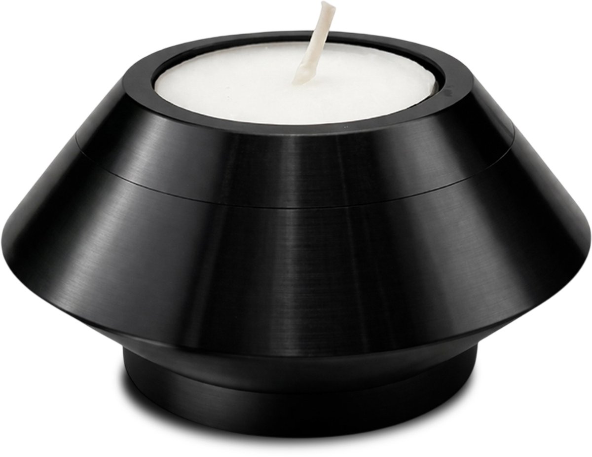 Akerz Mini urn - Waxinelichthouder - Zwart kleurig - Kaars