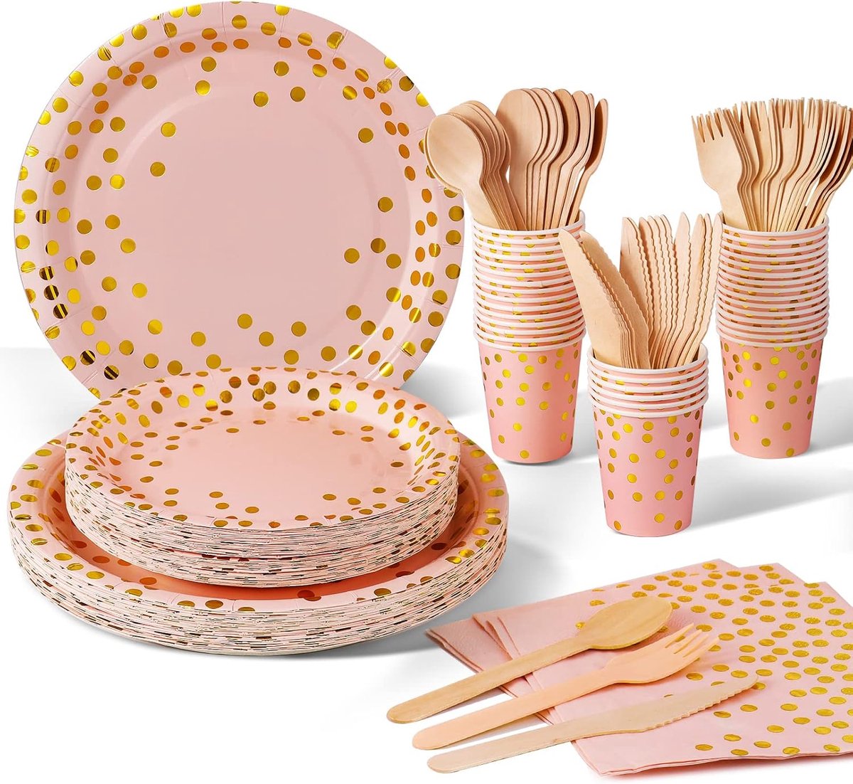 Elegant Papieren Servies Set voor Feestelijke Gelegenheden - 140 Stuks