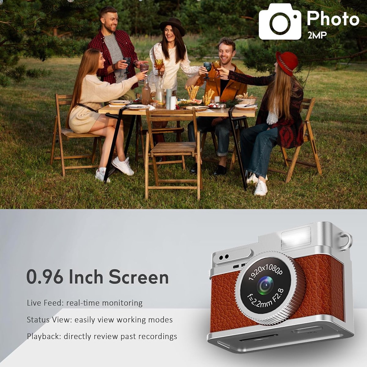 pinnacle living Digitale Camera - 1080P Mini Digitale Camera - Inclusief 32GB Kaart thumbnail 3