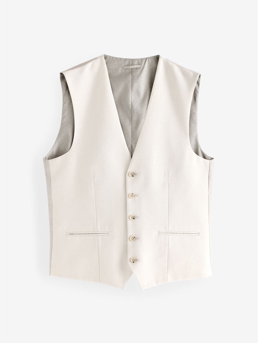 Next - Heren - Herenvest met textuur - Naturel