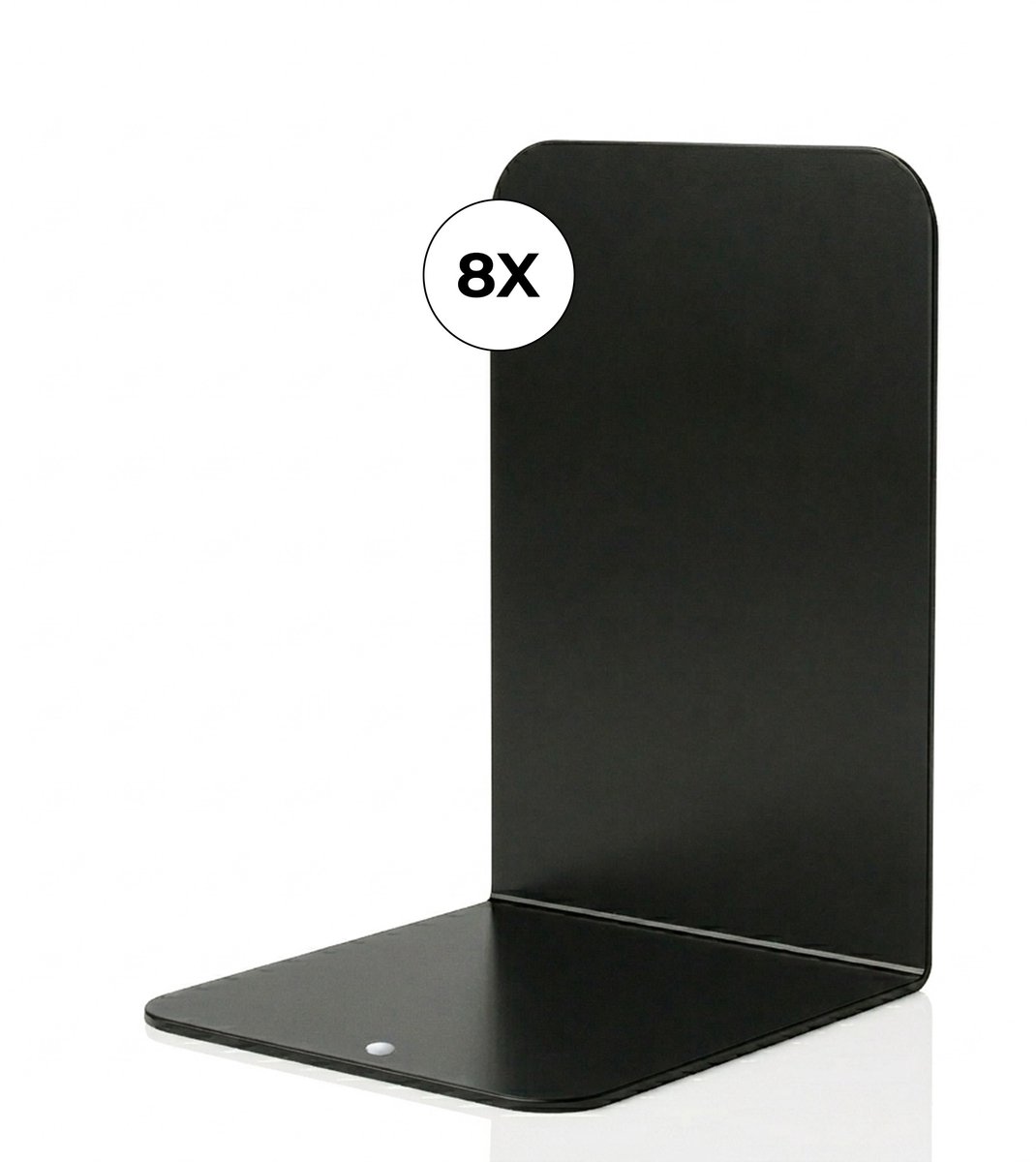 NovaWare Boekensteun - 8 Stuks - Boekensteunen - Plank Organizer - Boekenstandaard - Boeksteun - Boekenhouder - Boekenrek – Metaal / Zwart