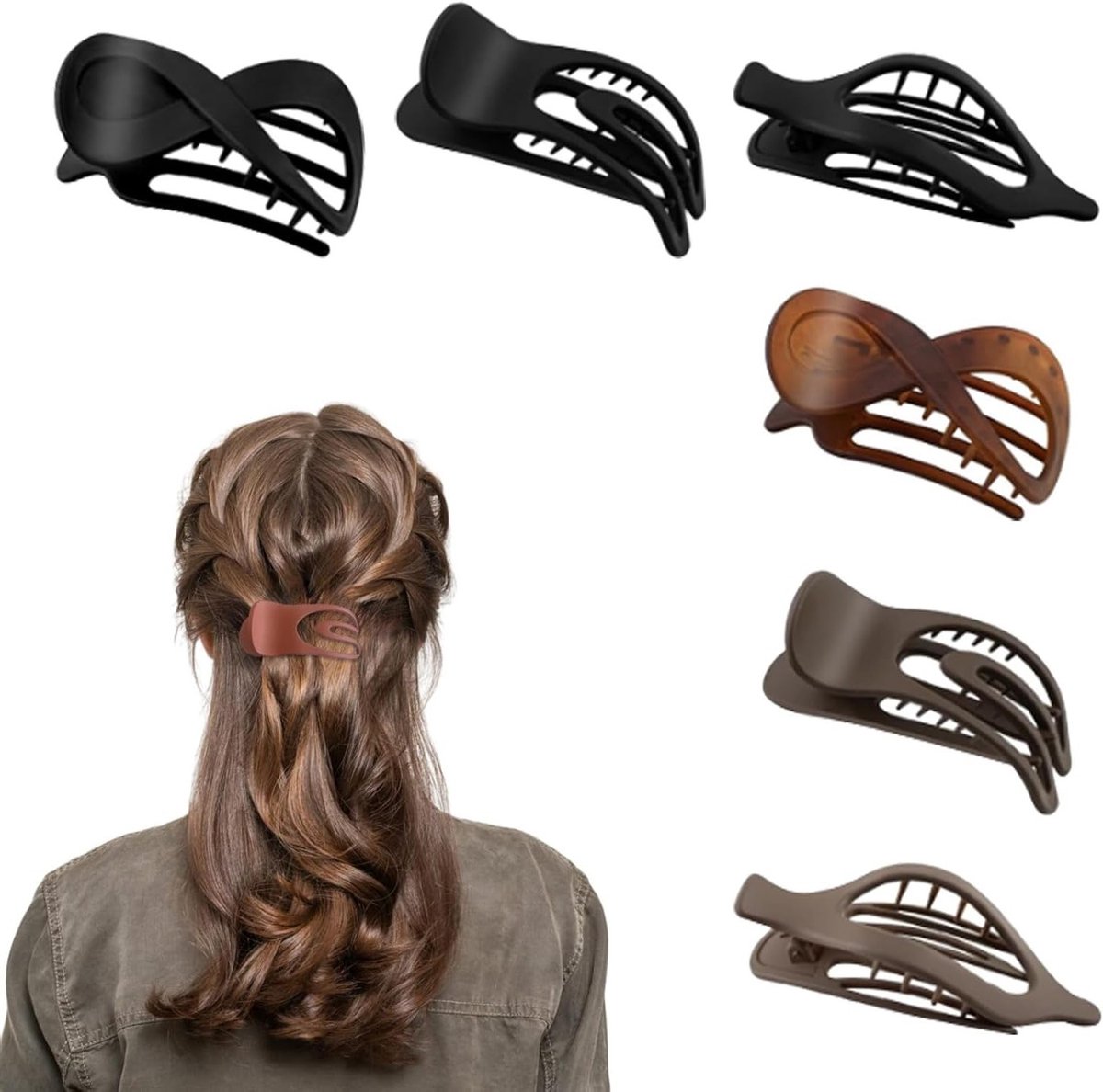 Vintage Haarspeld Set van 6 Stuks - Grote Dikke Haarspelden voor Vrouwen - Antislip Haarclips in 3 Stijlen voor Diverse Haarstijlen