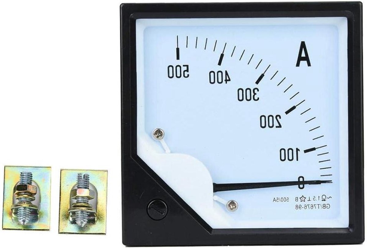 Analoge Stroommeter - Paneelmeter Amperemeter - Stroom Meten - Hoge Nauwkeurigheid - 500A - Zwart