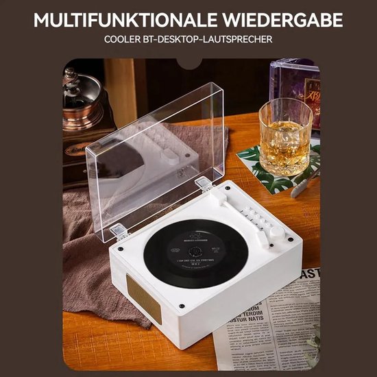 Bluetooth-luidspreker, draagbare oplaadbare cd-speler, cd-speler met meerdere aansluitingen, afstandsbediening, knopbediening, draadloze en bedrade verbinding. van Merkloos — afbeelding 4