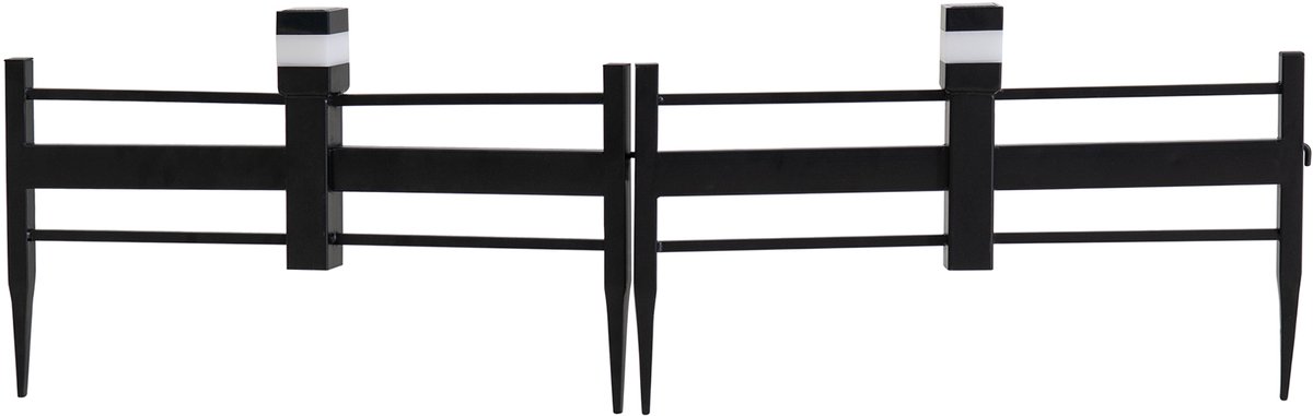 Metalen tuinhek met solarverlichting 5-pack