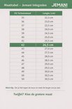 Maattabel Jemani inlegzolen: EU schoenmaten 35-50 met lengtes in cm. Tip: meet je voetlengte.