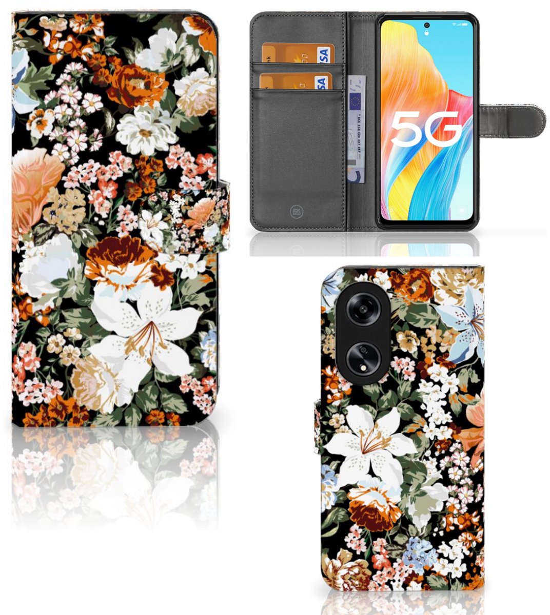 Hoesje voor OPPO Reno8 T 5G Dark Flowers