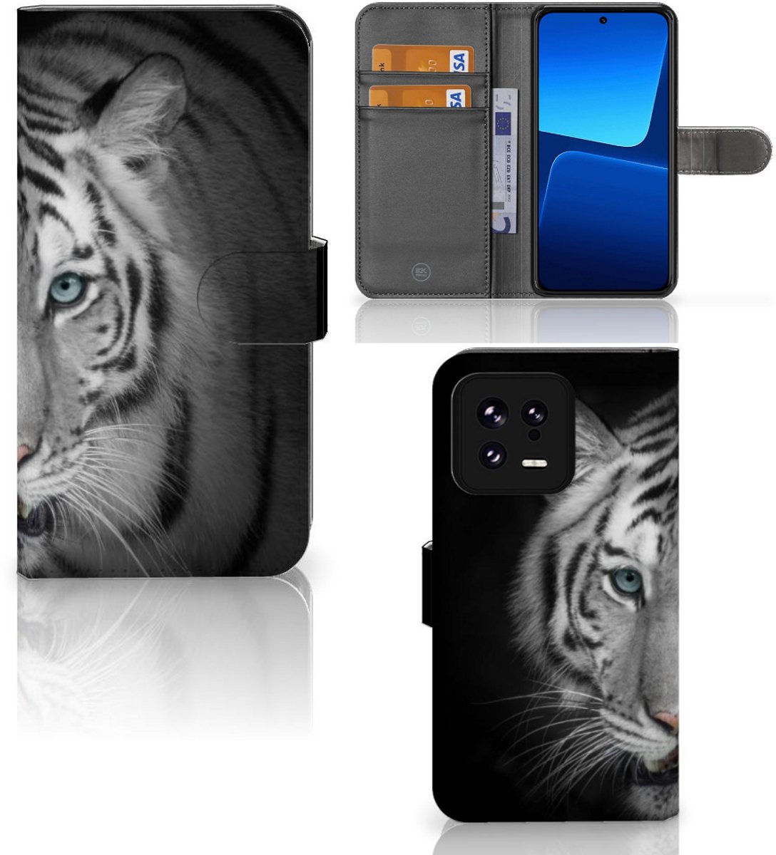Xiaomi 13 Telefoonhoesje met Pasjes Tijger