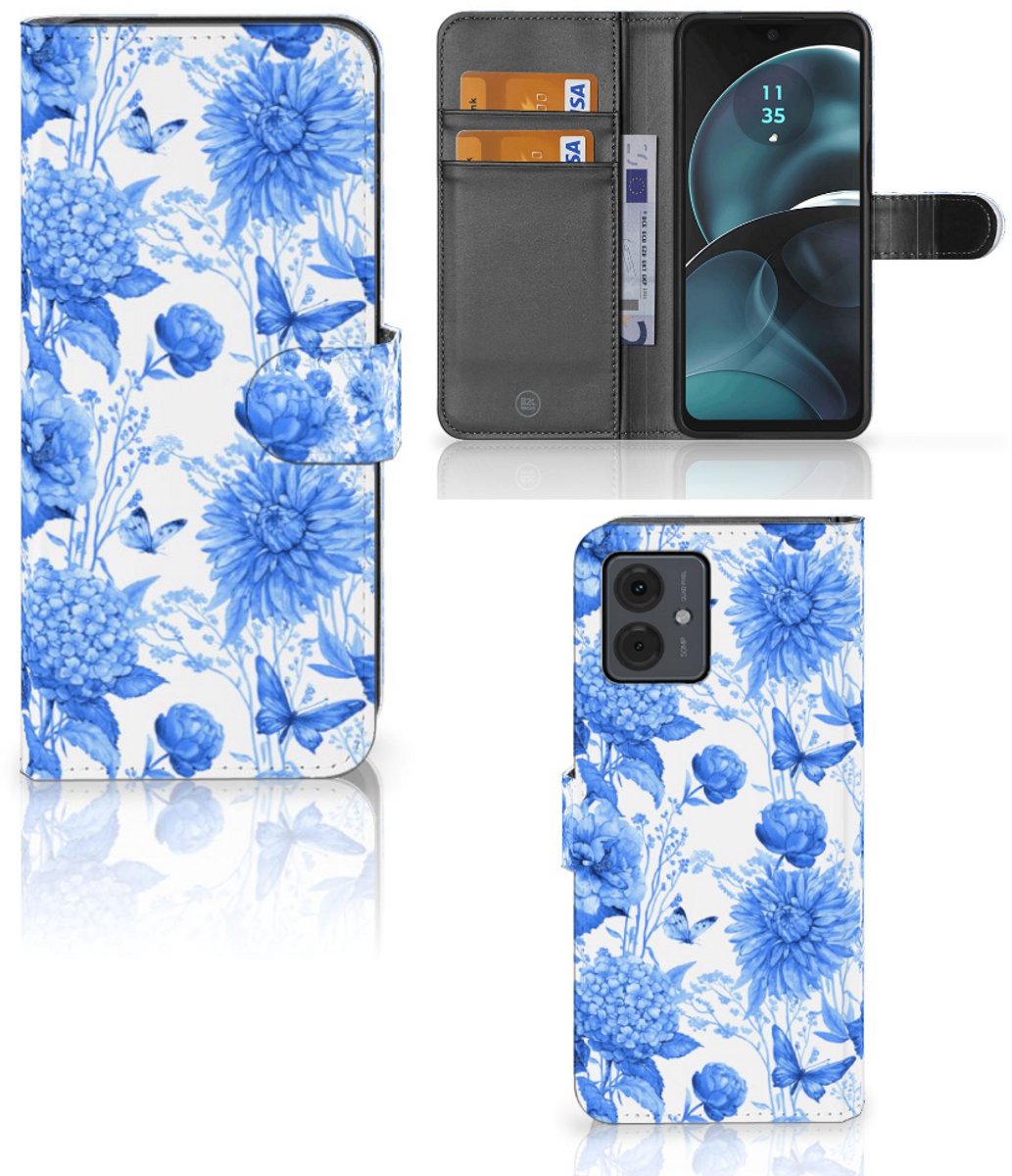 Hoesje voor Motorola Moto G14 Flowers Blue