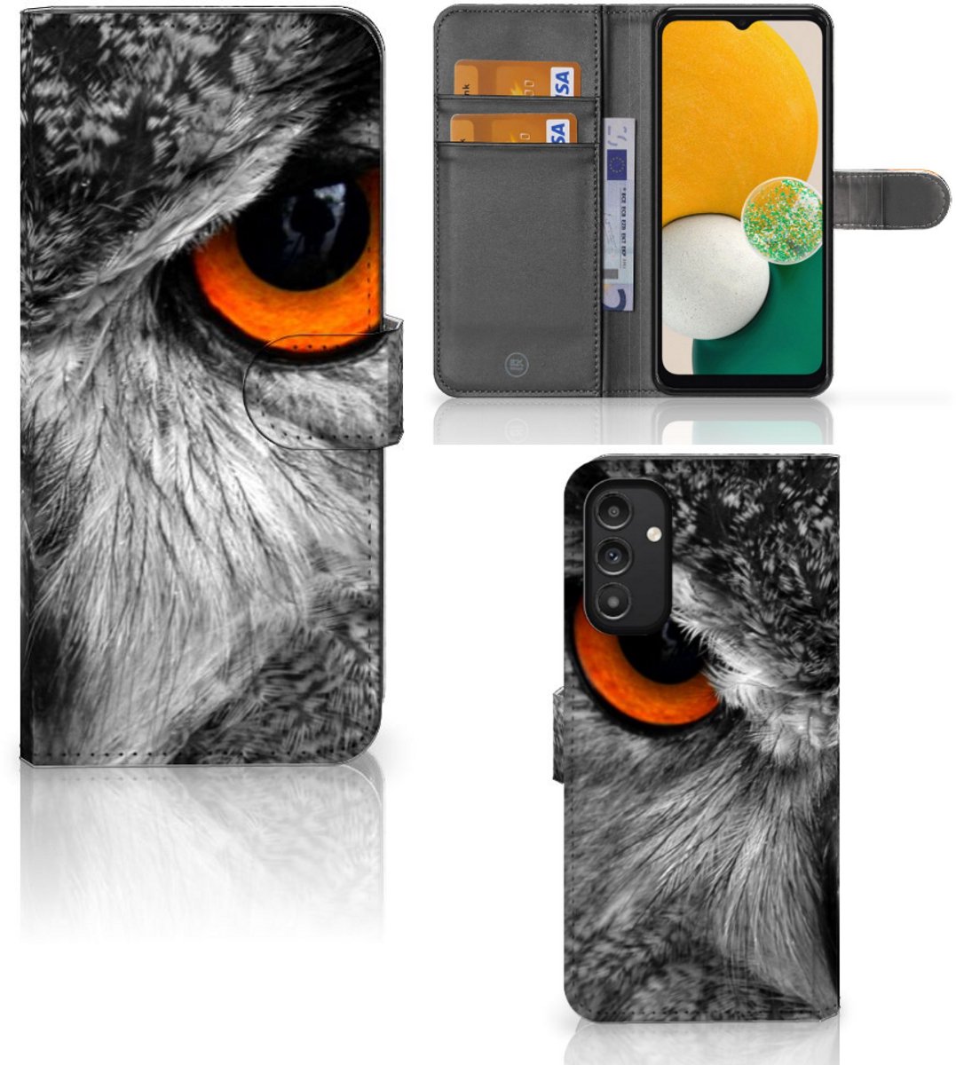 Samsung Galaxy A14 4G Telefoonhoesje met Pasjes Uil