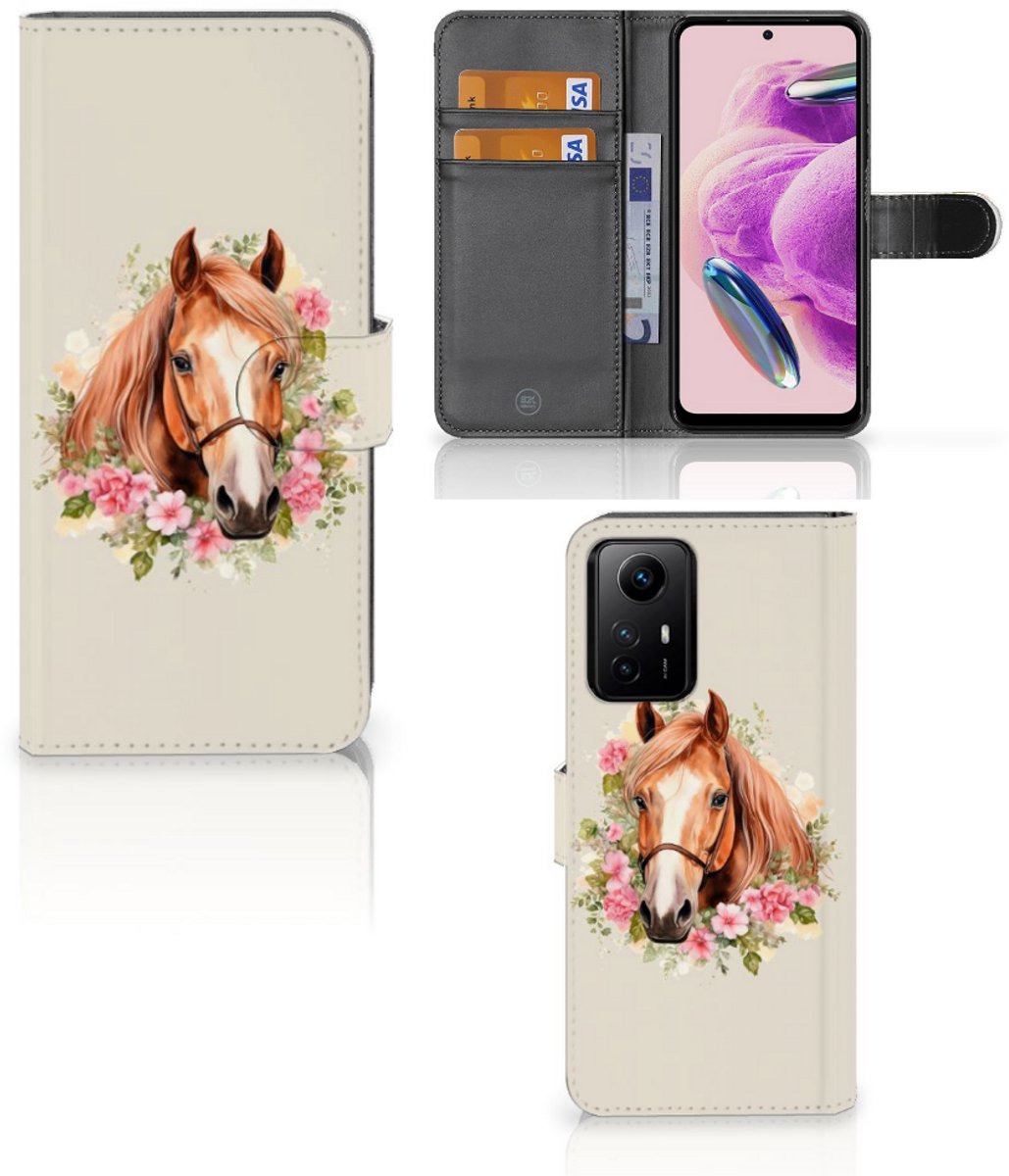 Telefoonhoesje met Pasjes voor Xiaomi Redmi Note 12S Paard