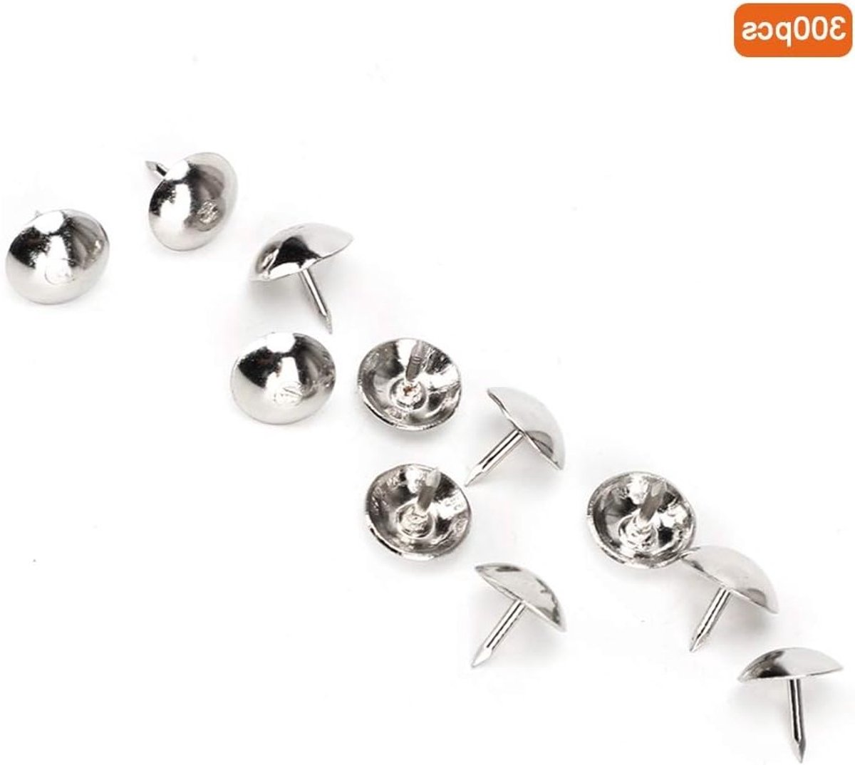 Decoratieve Nagels voor Meubels - 300 Stuks Retro Ijzeren Studs met Witte Afwerking voor Fauteuils, Kasten en Tafels - 9MM Kopspijkers voor Interieurdecoratie