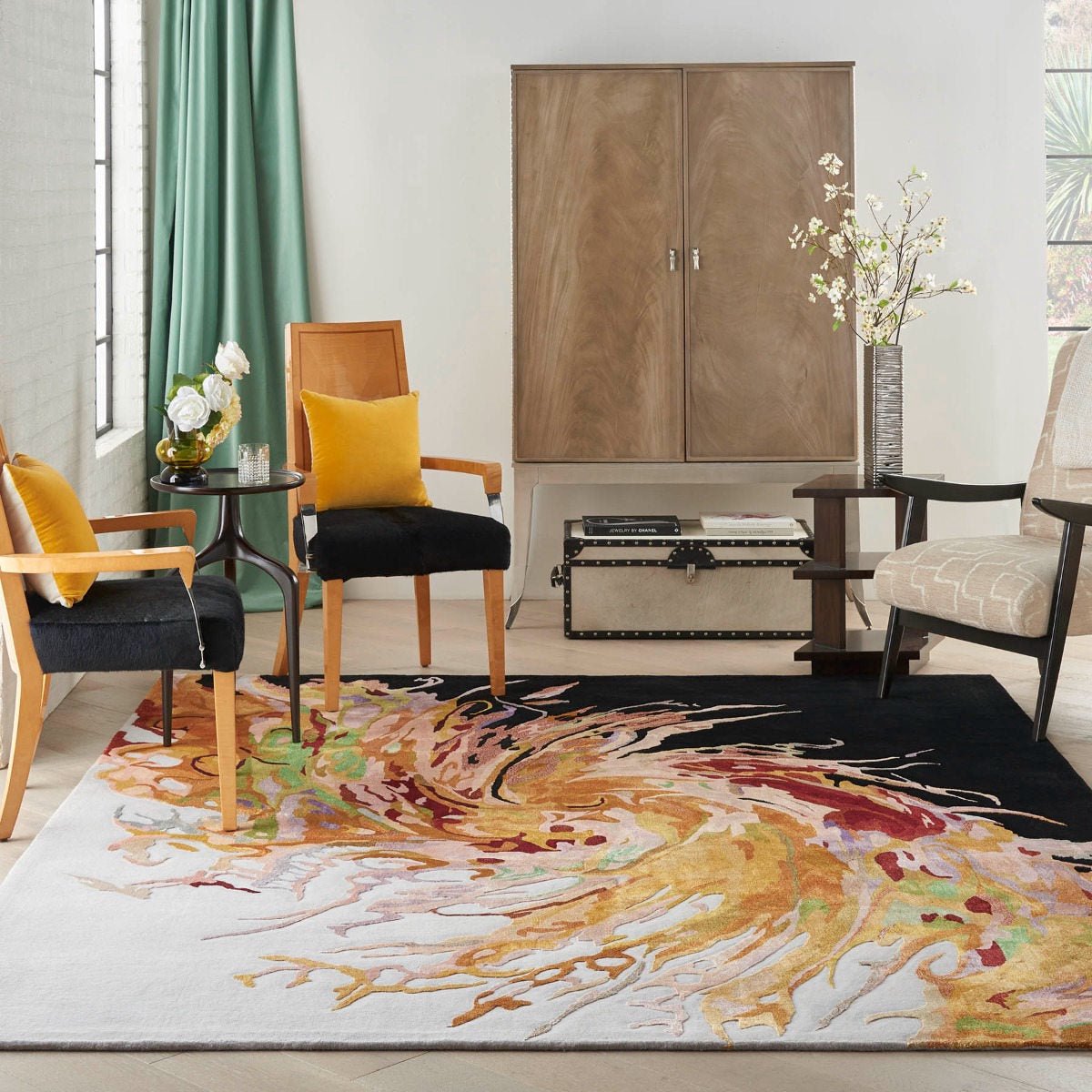 Nourison Prismatic Multicolour PRS21 Vloerkleed - 259 x 351 cm - Veelkleurigcolor - Rechthoekig - Wol - Eetkamer, Woonkamer - Abstract - Design, Eclectisch, Modern