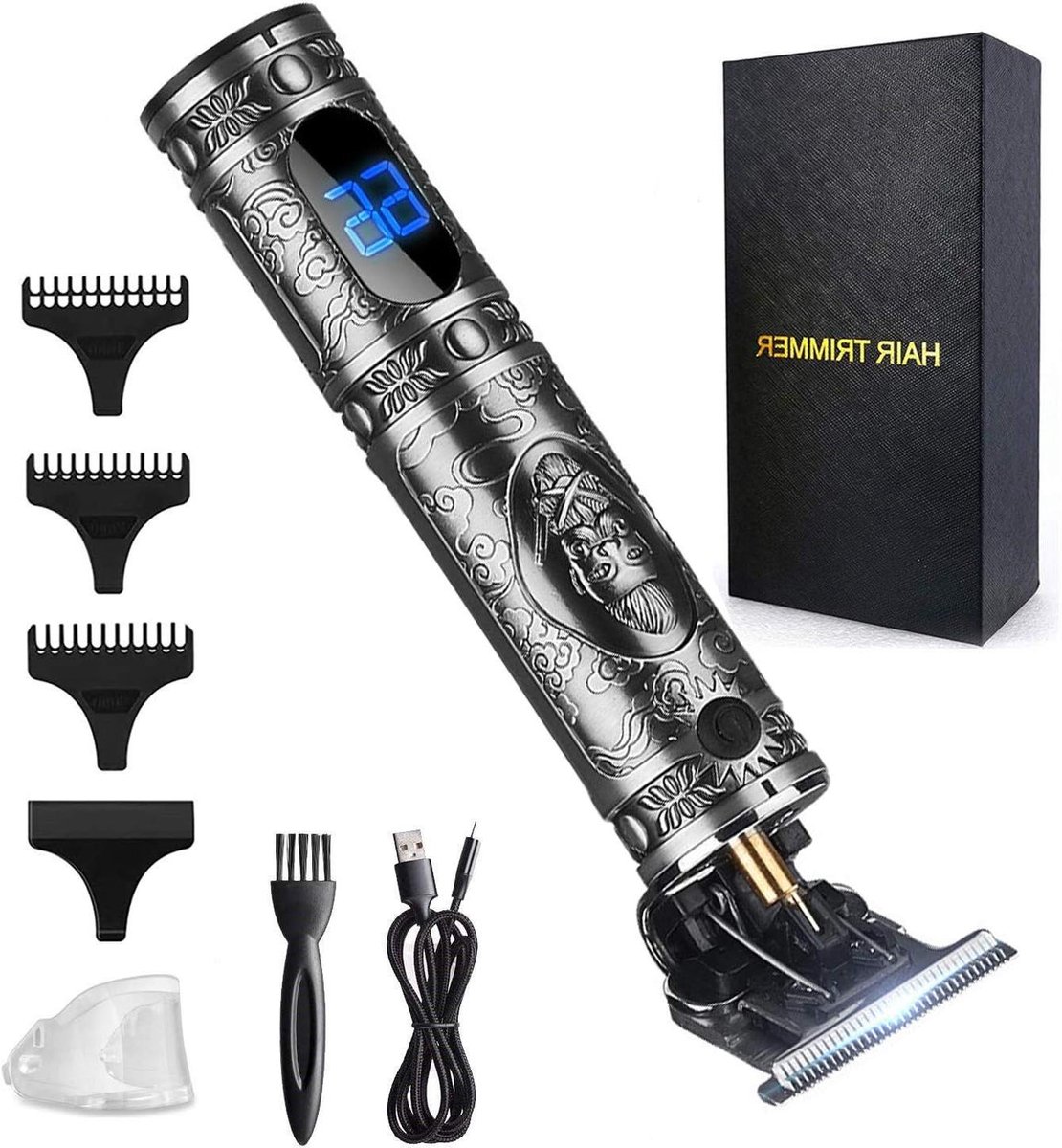 Draadloze Tondeuse - Haartrimmer Baardtrimmer - Professioneel Knippen - Stille Werking LCD Scherm - 5.2 x 9.8 x 19.7 cm