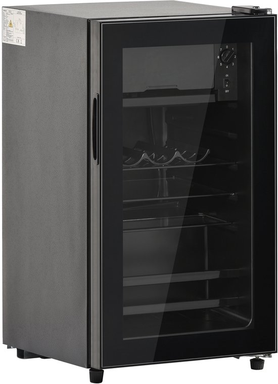 HAUSS SPOLE Mini Koelkast – 76 L Met Vriesvak En Ledverlichting – 71,6 x 40 x 43,5 cm – Rvs – Zwart – Voor Dranken En Wijn van hauss-spole — afbeelding 2