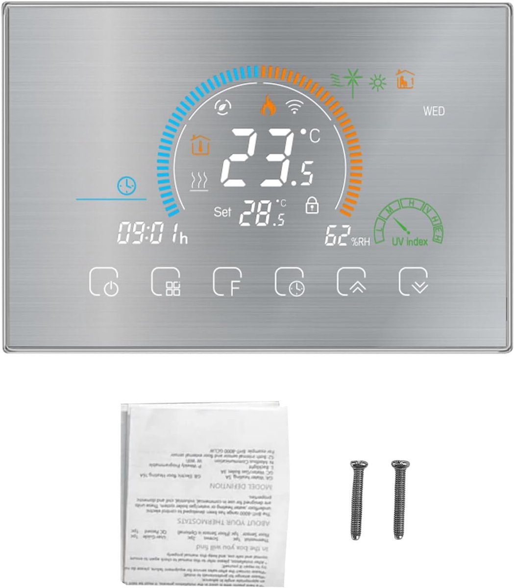 Slimme Thermostaat - Verwarming Controller - Energie Besparen - App Bediening - 5-35 Graden - Zwart