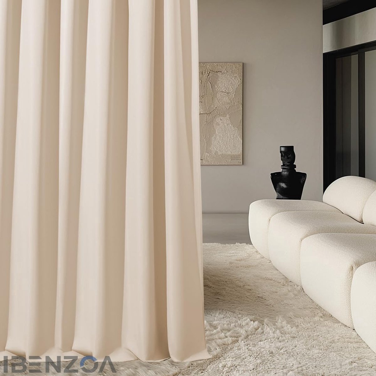 Ibenzoa Gordijnen - Crème - 140x240 cm - Dicht geweven stof