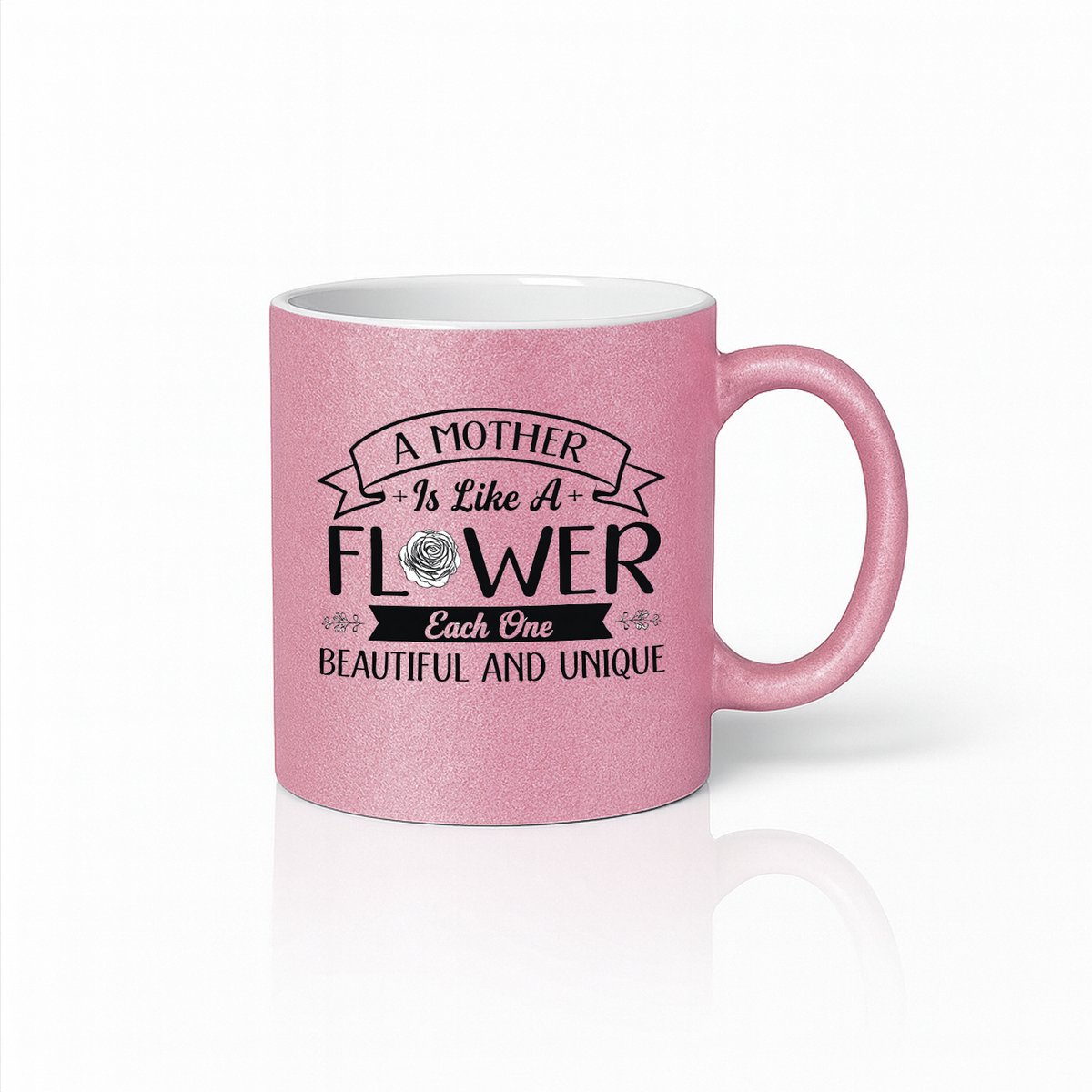 Moederdag Mok - A Mother is Like a Flower - Uniek Cadeau voor Mama - Volledig Roze