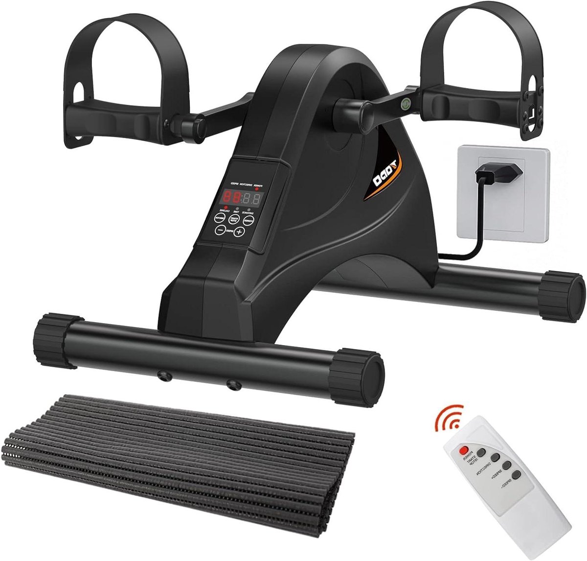 Mini Hometrainer - Fitness Fiets - Zittend Trainen - Elektrisch Aangedreven - 39x34x26 cm - Zwart