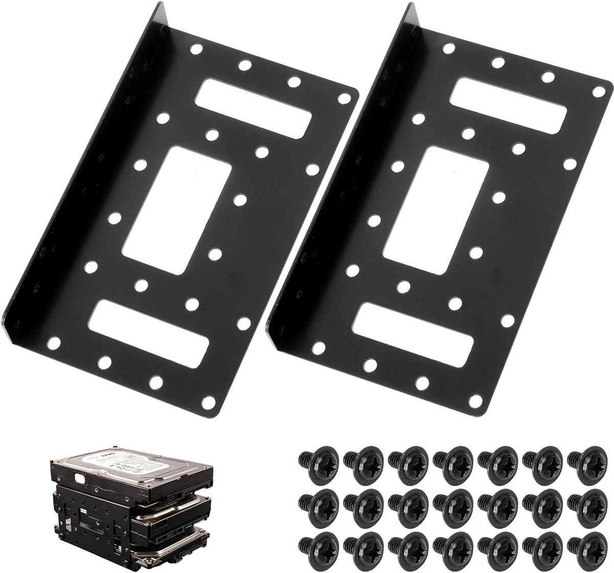 SSD Inbouwframe - Harde schijf adapter - Interne Montage - Voor 2 x 2.5 inch - 11 x 6.5 cm