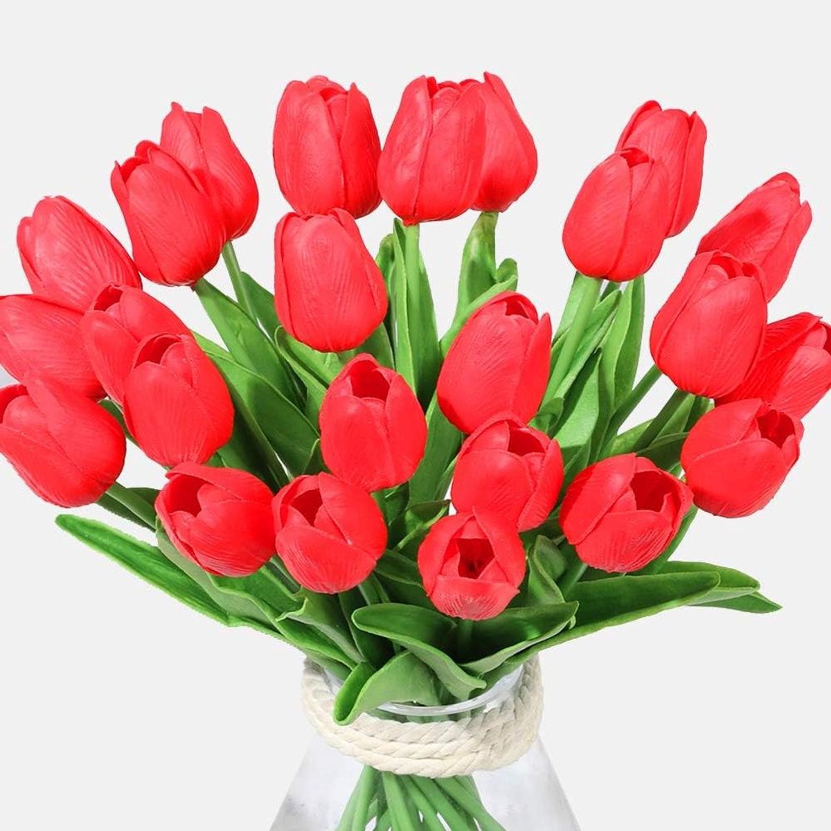 Kunsttulpen Rood - Nepbloemen - Decoratie - Echt aanvoelend latex - 20 stuks