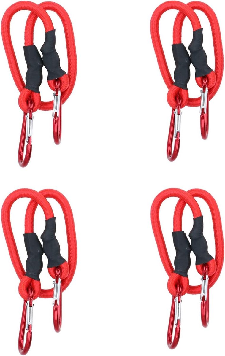 Bungee Touw Set - Elastisch Koord - Lading Beveiligen - Met Karabijnhaak - 60 cm