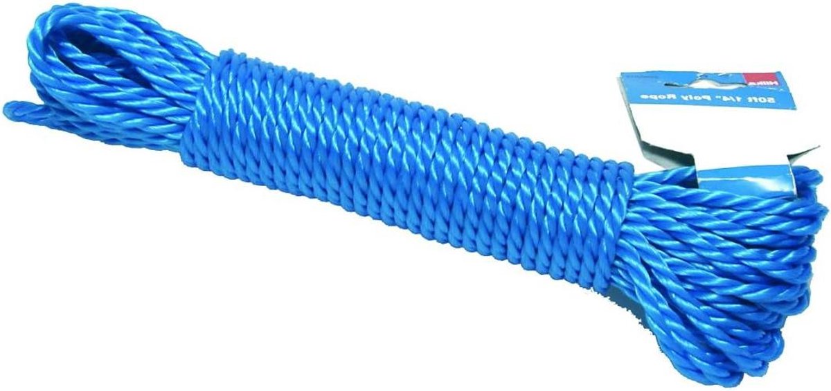 Polypropyleen Touw - Sterk Koord - Diverse Bevestigingen - Weerbestendig Materiaal - 6mm x 15m - Blauw