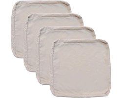 FLYMEI Outdoor Patio Cushion Covers, 51 x 51 x 10 cm, Waterproof Outdoor Replacement 4 Pieces Seat Cushion Covers for Rattan Chair, Sofa, Beige
