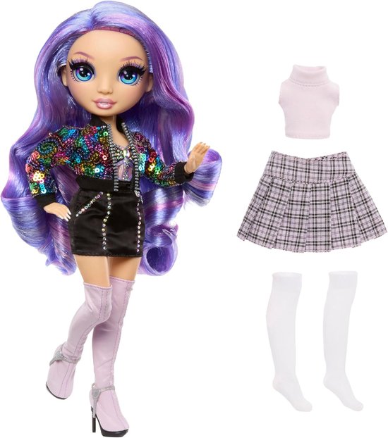 Modepop - Stijlicoon pop - Fantasierijk spelen - 13 Beweegbare scharnierpunten - 28 cm - Violet — afbeelding 2