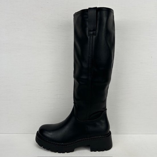 Hoge laarzen met stoere zool zwart Zwart / 36