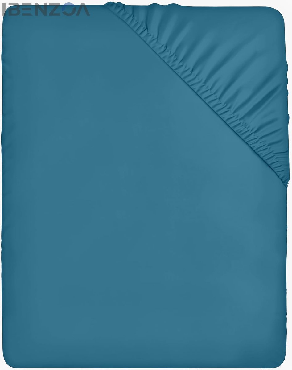 Ibenzoa Hoeslaken - Denim Blauw - 140x200 cm - Microvezel